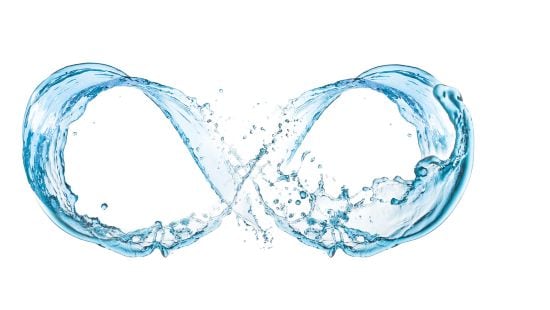 Infinity symbol made out of water